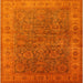 Square Machine Washable Industrial Modern Neon Orange Rug, wshurb1957