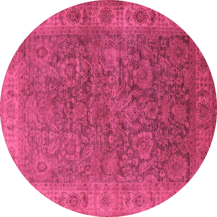 Round Machine Washable Oriental Purple Industrial Area Rugs, wshurb1957pur