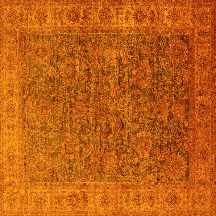 Square Machine Washable Oriental Yellow Industrial Rug, wshurb1957yw