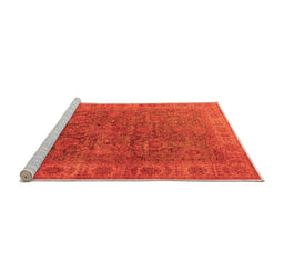 Sideview of Machine Washable Oriental Orange Industrial Area Rugs, wshurb1957org