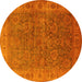 Round Oriental Yellow Industrial Rug, urb1957yw