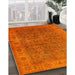 Mid-Century Modern Neon Orange Oriental Rug in Family Room, urb1957