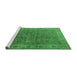 Sideview of Machine Washable Oriental Emerald Green Industrial Area Rugs, wshurb1957emgrn