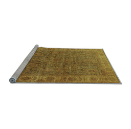 Sideview of Machine Washable Oriental Light Blue Industrial Rug, wshurb1957lblu