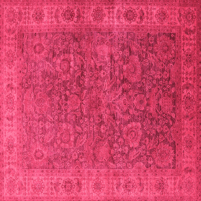 Square Machine Washable Oriental Pink Industrial Rug, wshurb1957pnk