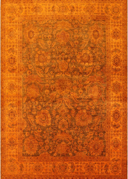 Mid-Century Modern Neon Orange Oriental Rug, urb1957