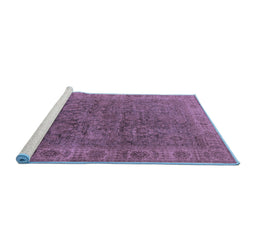 Sideview of Machine Washable Oriental Blue Industrial Rug, wshurb1957blu