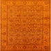 Square Mid-Century Modern Orange Red Orange Oriental Rug, urb1958