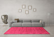 Machine Washable Oriental Pink Industrial Rug in a Living Room, wshurb1958pnk