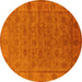 Round Oriental Yellow Industrial Rug, urb1958yw