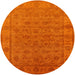 Round Mid-Century Modern Orange Red Orange Oriental Rug, urb1958