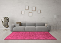 Machine Washable Oriental Purple Industrial Area Rugs in a Living Room, wshurb1958pur