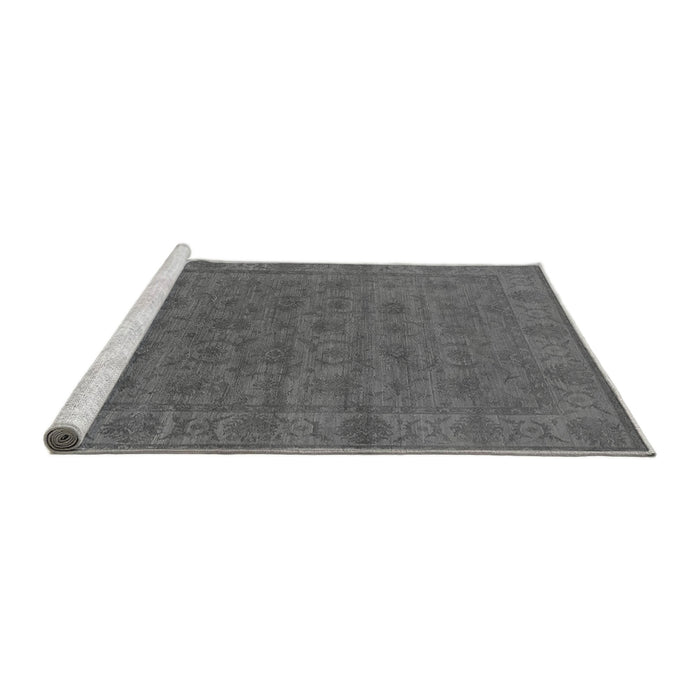 Sideview of Machine Washable Oriental Gray Industrial Rug, wshurb1958gry
