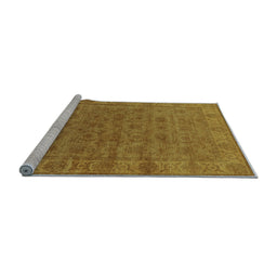 Sideview of Machine Washable Oriental Light Blue Industrial Rug, wshurb1958lblu