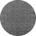 Round Oriental Gray Industrial Rug, urb1958gry