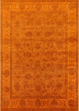 Machine Washable Industrial Modern Orange Red Orange Rug, wshurb1958