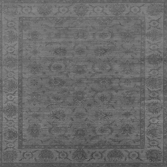 Square Machine Washable Oriental Gray Industrial Rug, wshurb1958gry