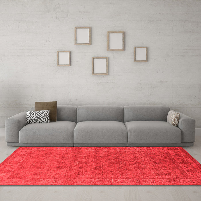 Industrial Red Washable Rugs