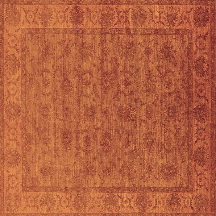 Square Machine Washable Oriental Brown Industrial Rug, wshurb1958brn