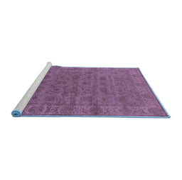 Sideview of Machine Washable Oriental Blue Industrial Rug, wshurb1958blu