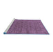 Sideview of Machine Washable Oriental Blue Industrial Rug, wshurb1958blu