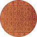 Round Oriental Brown Industrial Rug, urb1958brn