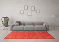 Machine Washable Oriental Orange Industrial Rug, wshurb1958org