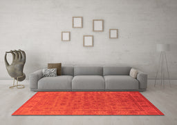 Machine Washable Oriental Orange Industrial Area Rugs in a Living Room, wshurb1958org