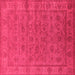 Square Oriental Pink Industrial Rug, urb1958pnk