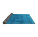 Sideview of Oriental Turquoise Industrial Rug, urb1959turq