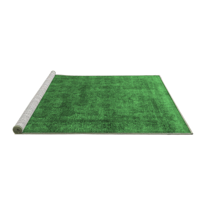 Sideview of Machine Washable Oriental Emerald Green Industrial Area Rugs, wshurb1959emgrn