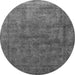 Round Oriental Gray Industrial Rug, urb1959gry