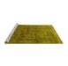 Sideview of Machine Washable Oriental Yellow Industrial Rug, wshurb1959yw