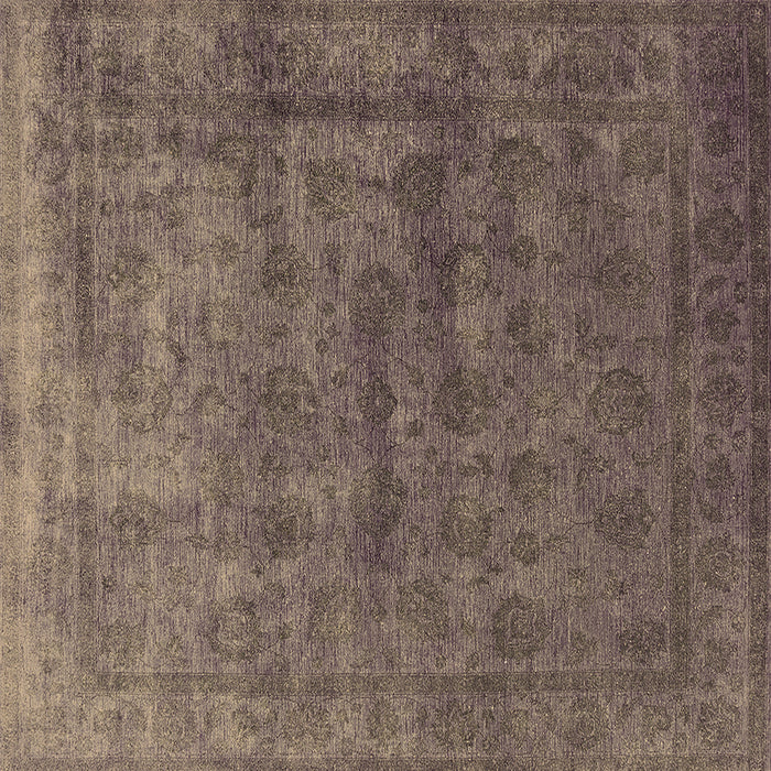 Square Machine Washable Oriental Brown Industrial Rug, wshurb1959brn