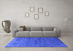 Machine Washable Oriental Blue Industrial Rug in a Living Room, wshurb1959blu