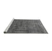 Sideview of Machine Washable Oriental Gray Industrial Rug, wshurb1959gry