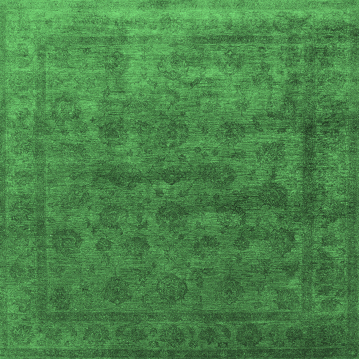 Square Oriental Emerald Green Industrial Rug, urb1959emgrn