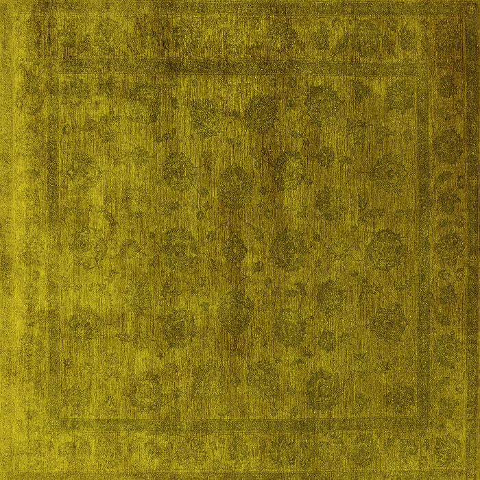 Square Machine Washable Oriental Yellow Industrial Rug, wshurb1959yw