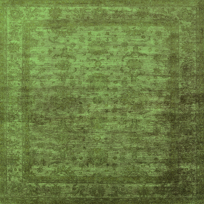 Square Machine Washable Oriental Green Industrial Area Rugs, wshurb1960grn