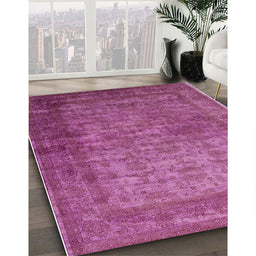 Mid-Century Modern Violet Red Pink Oriental Rug in Family Room, urb1960