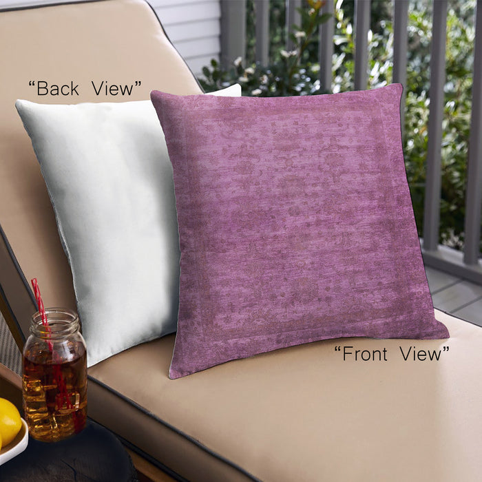 Front View of Mid-Century Modern Urban Square Medium Violet Red Pink Throw Pillow, 18 inch by 18 inch, pwurb1960