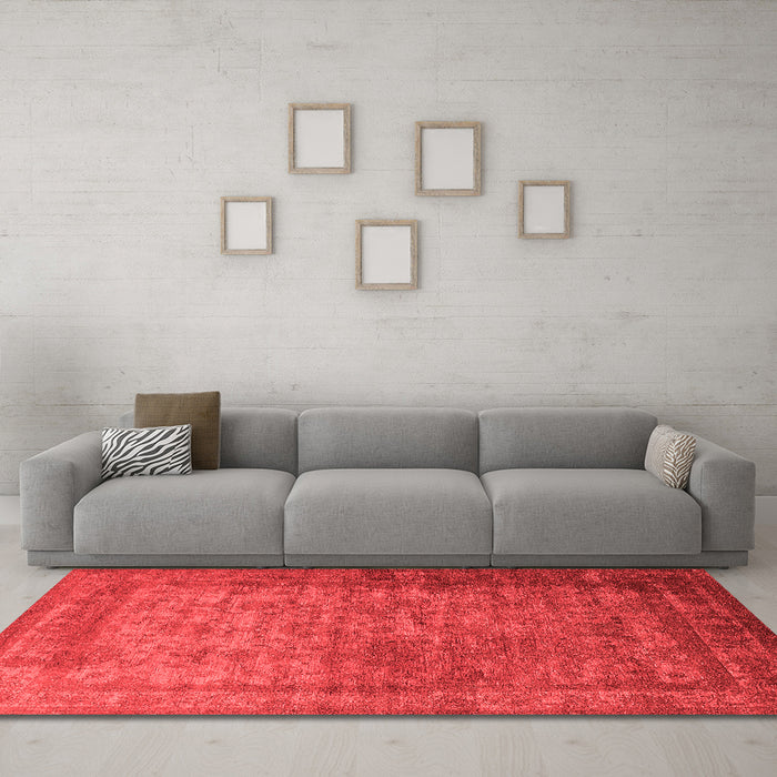 Industrial Red Washable Rugs