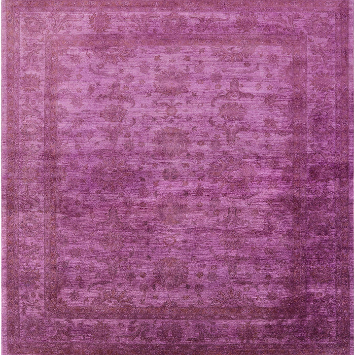 Square Mid-Century Modern Violet Red Pink Oriental Rug, urb1960