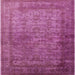 Square Mid-Century Modern Violet Red Pink Oriental Rug, urb1960