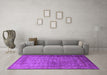 Machine Washable Oriental Purple Industrial Area Rugs in a Living Room, wshurb1960pur