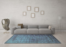 Machine Washable Oriental Turquoise Industrial Area Rugs in a Living Room,, wshurb1960turq