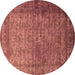 Round Oriental Brown Industrial Rug, urb1960brn