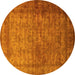 Round Oriental Yellow Industrial Rug, urb1960yw