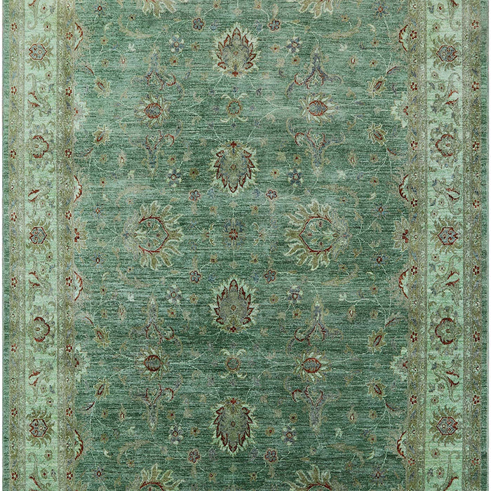 Mid-Century Modern Dark Olive Green Oriental Rug, urb1961