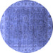 Round Oriental Blue Industrial Rug, urb1961blu